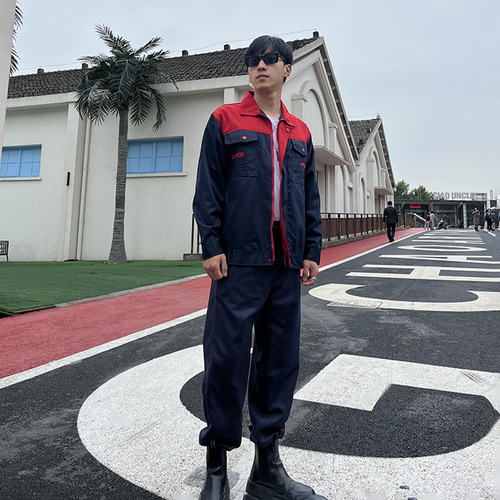 Men's Spring and Autumn Work Uniform Set Automotive Repair Clothes Workwear Durable Factory Clothes Long-Sleeved Workwear Protective Clothing Top Wholesale