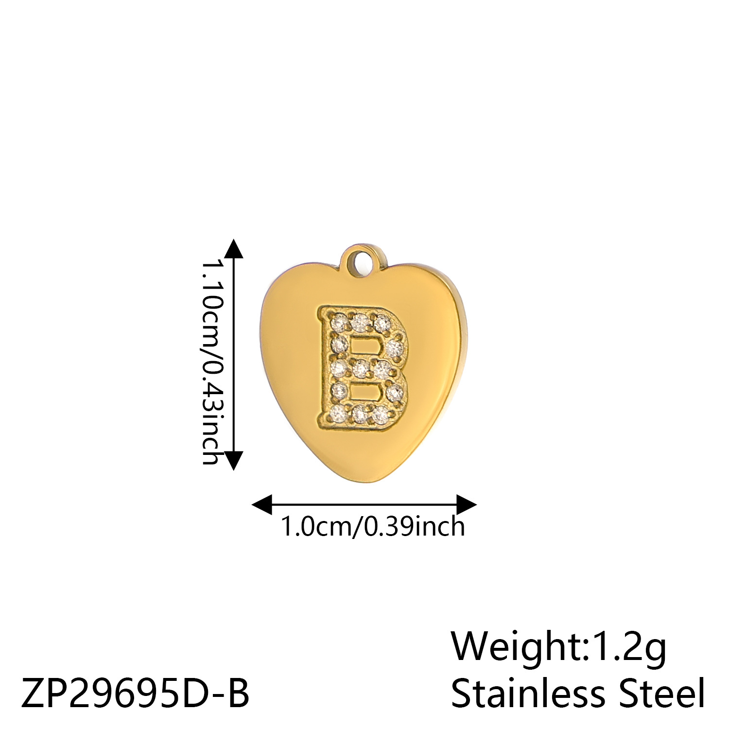 3g Weight Pendant, Chain Jewelry Making Type Zircon Inlay Material DIY Jewelry Accessories Classification 1 Piece Quantity 304 Stainless Steel Material Letter, Heart Shape Pattern Inlay Design Simple Style, Classic Style Style 1 Piece 304 Stainless Steel Zircon Letter Heart Shape Pendant Chain 10