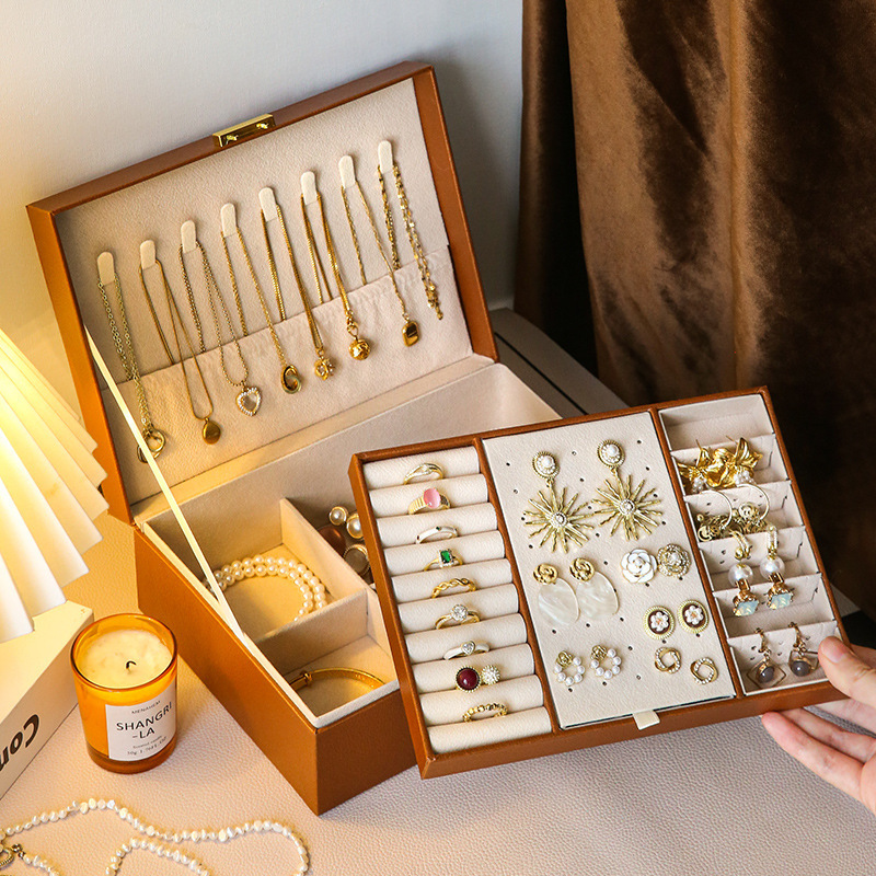 New Jewelry Box Storage Box, High-End, Large-Capacity, Ring, Earrings, Necklace, Bracelet, Watch, Jewelry Packaging Box