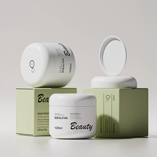 跨境120g双层化妆品包材贴贴膏霜乳液分装瓶密封广口塑料罐定制