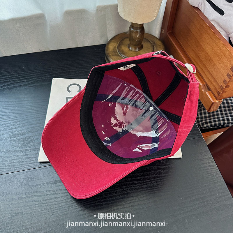 美式复古长颈鹿刺绣棒球帽子女显脸小学院风学生百搭遮阳鸭舌帽男|undefined