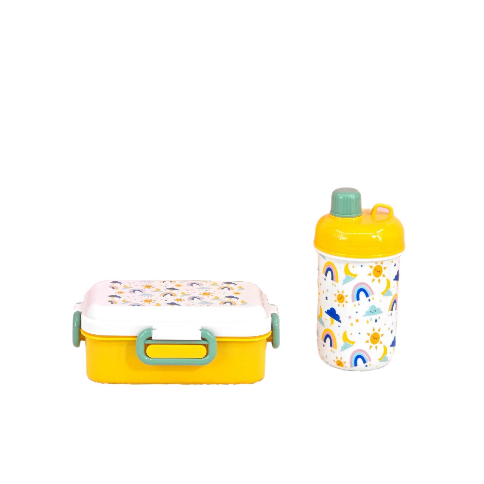 Caja de almuerzo personalizada set hervidor de agua encantador dibujos animados portátil caja de almuerzo de color de alto valor casero taza de agua directa