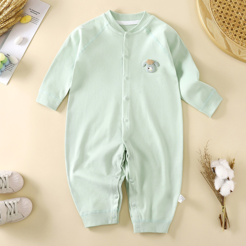 婴儿连体衣服纯棉新生儿宝宝哈衣爬服春秋无骨打底内衣睡衣外出服|undefined