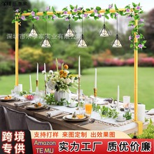 亚马逊铁艺派对装饰支架可调节高度气球拱门花环悬挂架厂家直销