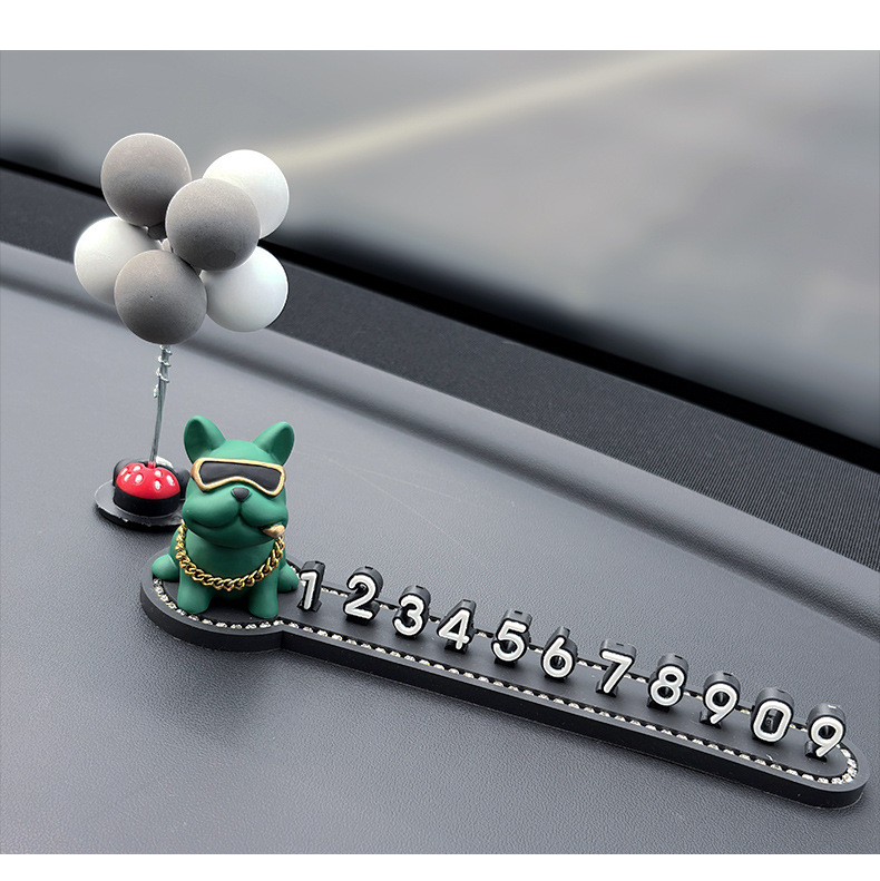 Pitbull Car Temporary Parking Number Plate Cute Female Moving Car Phone Plate Car Ornaments Decorative Supplies