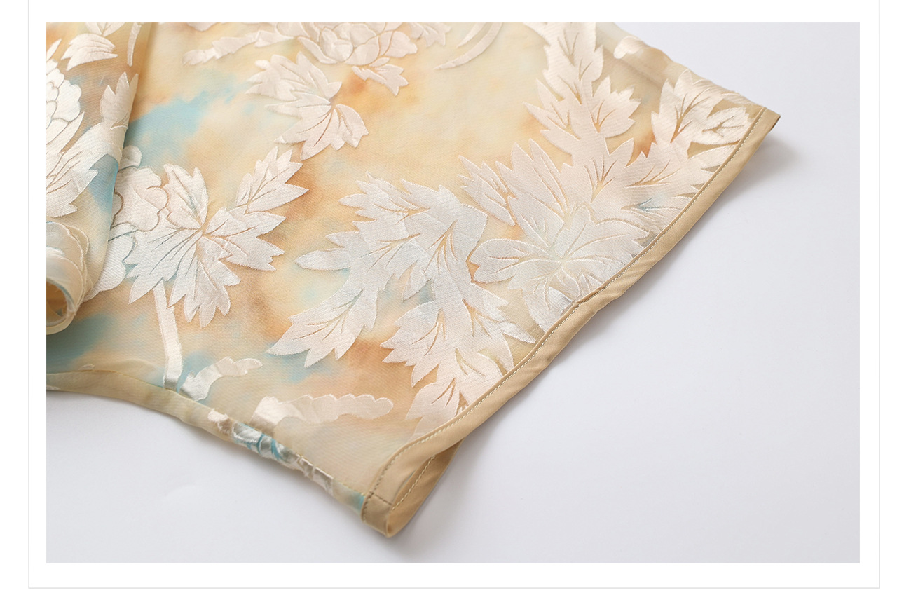 Áo khoác cardigan nữ thêu họa tiết dân tộc, chất rayon mỏng, phong cách Trung Quốc nhẹ nhàng — Xanh bạc hà, Vàng chanh chi tiết 13