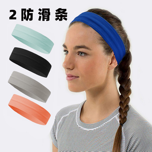 Wholesale Elastic Yoga Headband Outdoor Sports Sweat Absorbent Quick Dry Sweat Band Knitted Seamless Silicone Non-Slip Headband