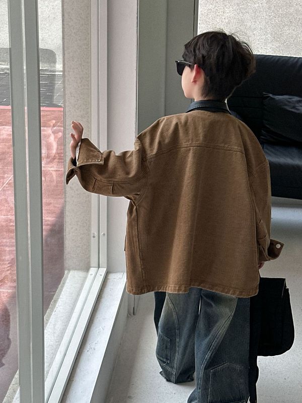 男童外套春秋装2025新款儿童潮流翻领夹克中小童休闲秋季开衫上衣|undefined