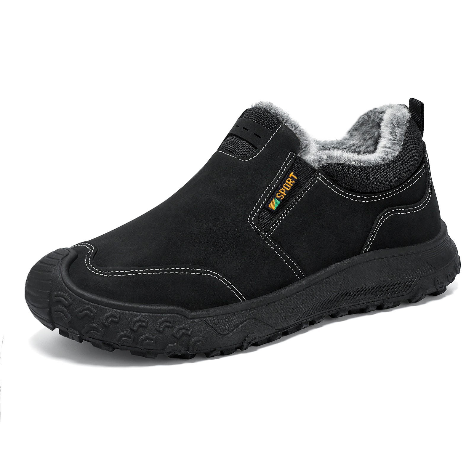 Zapatos de algodón transfronterizos zapatos de nieve para hombres zapatos de nieve de ocio y engrosamiento de terciopelo zapatos de herramientas de bloqueo de temperatura y botas de algodón cálidas 100 zapatos para hombres de invierno