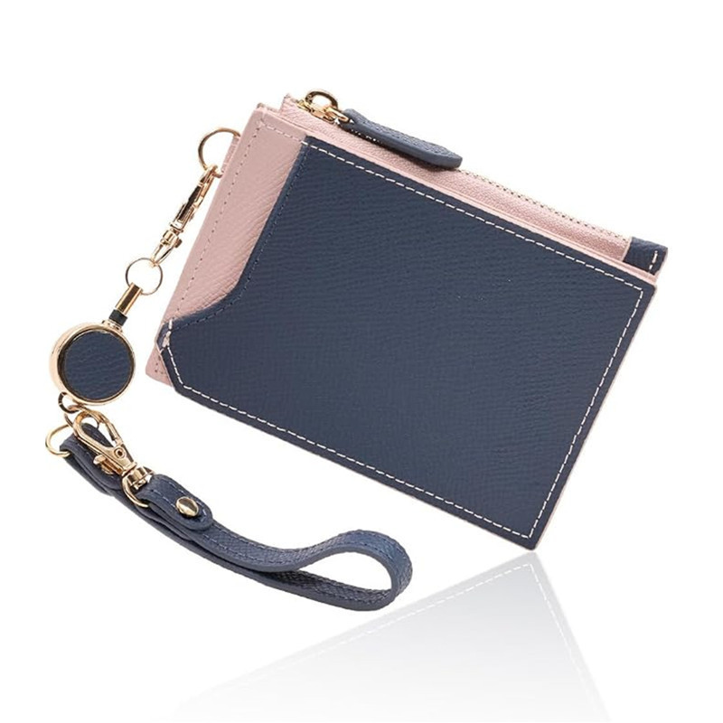 Best-selling women's card holder with scroll design in Japan, stylish color-blocking zippered coin purse and card holder Best-selling women's card holder with scroll design in Japan, stylish color-blocking zippered coin purse and card holder