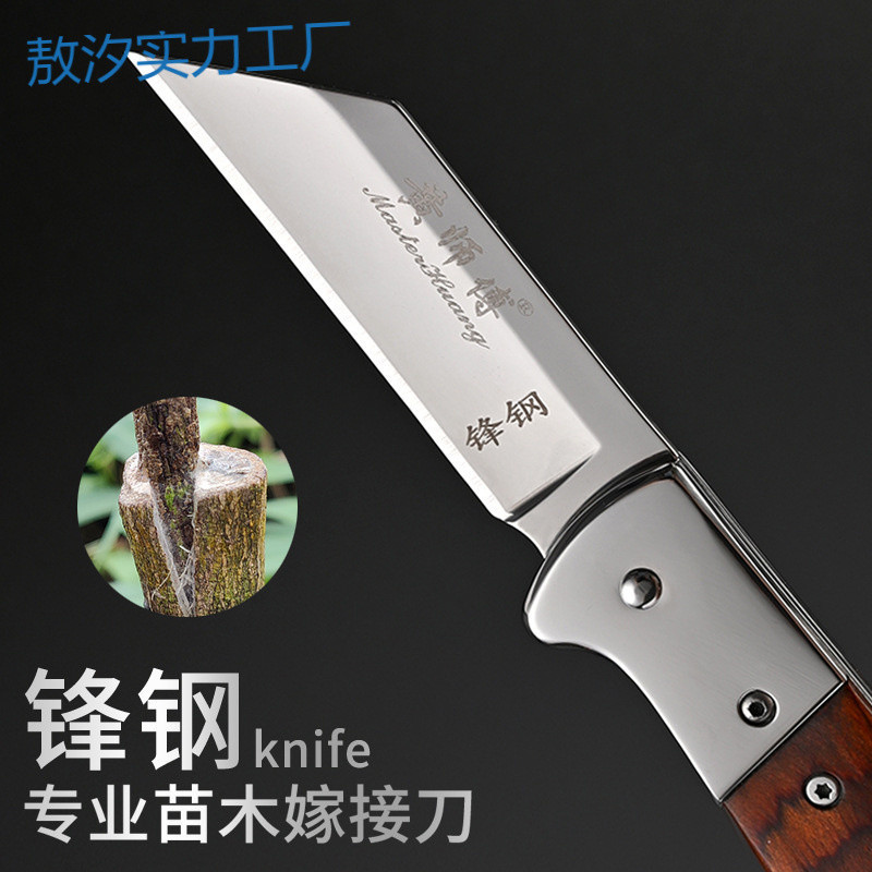 ドイツから輸入した果樹接ぎ木用の鋭い鋼のナイフ、大きなバラの左手用の特別なツール、プロの接ぎ木ナイフ|undefined