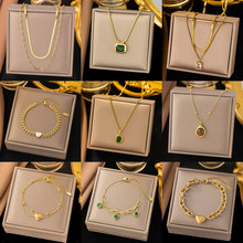 跨境新款饰品不锈钢配饰饰品女高级感吊坠欧美时尚蝴蝶锆石手链女