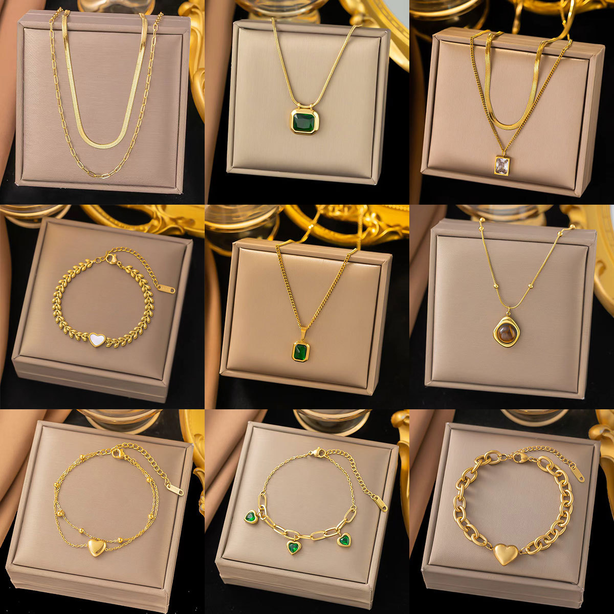 跨境新款饰品不锈钢配饰饰品女高级感吊坠欧美时尚蝴蝶锆石手链女