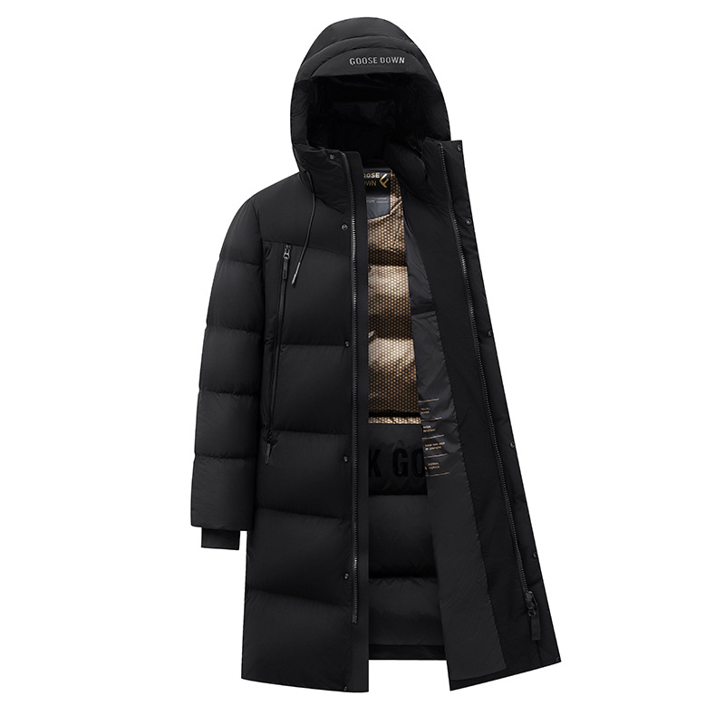 【白ガチョウの毛300グラム】-30 ℃ 極寒男性冬の特別な厚い中長の白ガチョウの毛三防ダウンジャケットの潮