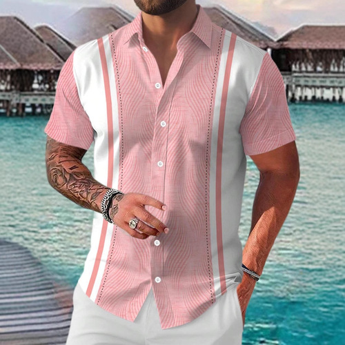 Stylish and Versatile Geometric Short-Sleeve Shirt MB1 for Independent Online Store