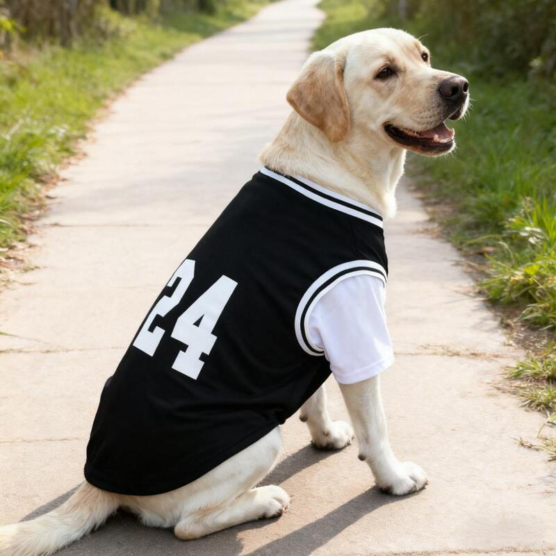 ペット大型犬服偽ツーピースバスケットボールジャージ薄型中大型犬ゴールデンレトリバーラブラドールドーベルマン柴犬服|undefined