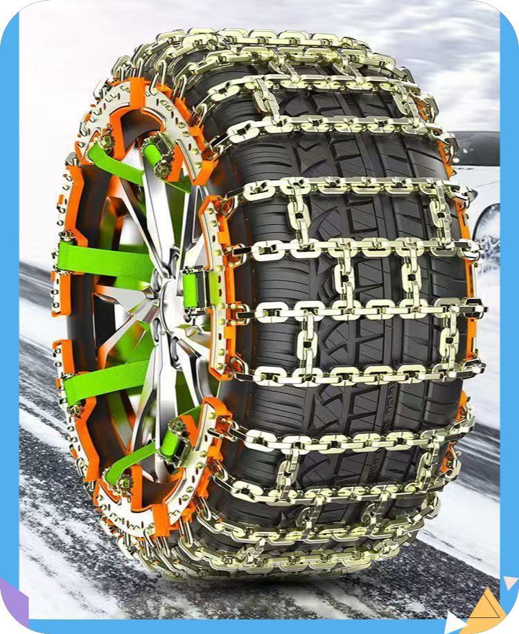 Universal Car Anti-skid Chain SUV Pickup Universal Snow Mud Thickened Iron Chain (Tire snow chain) - small-165-to-195-tire-1pc