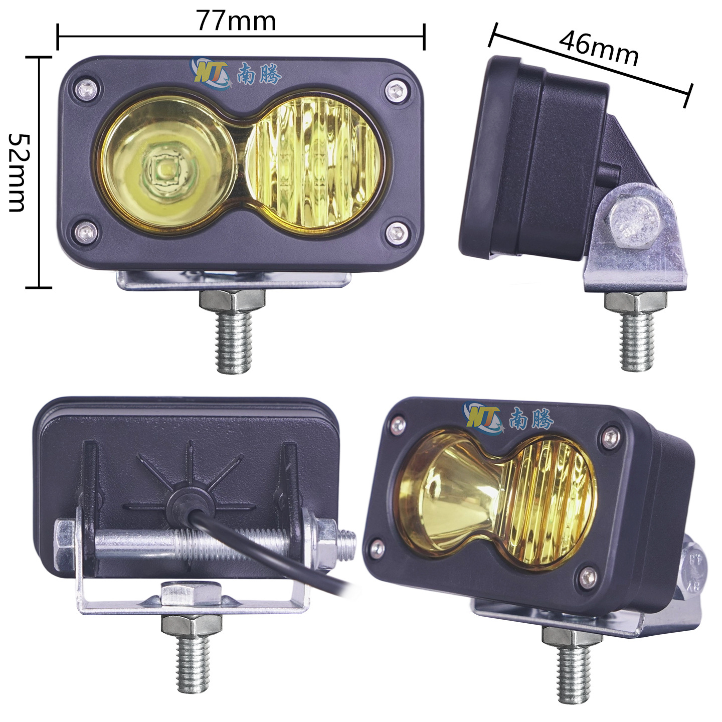 Luz de trabajo LED cuadrada de 3 pulgadas para coche, motocicleta, vehículo eléctrico, iluminación frontal, 20 vatios, transfronteriza, en stock.