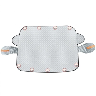 Car front windshield snow and light blocking panel, car window sunshade curtain, sun protection and heat insulation outer cover, dustproof car cover (Car snow shield) - car-snow-shield-with-9-magnets-ultrasonic-large-size-orange-reflective-strip-1481182525