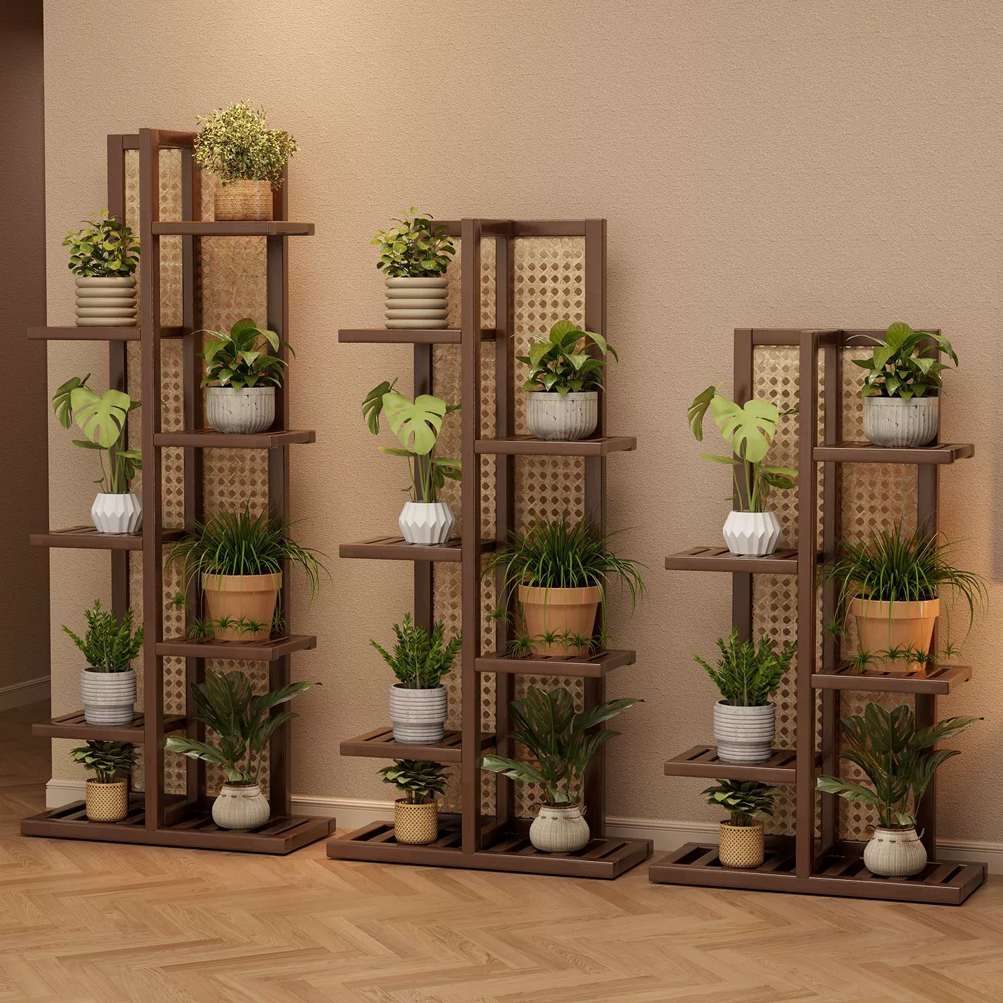 Напольная стойка для цветов, простая многослойная стойка для хранения в стиле ретро, ​​гостиная, домашний балкон, стойка для цветочного горшка, напольная стойка для хранения растений