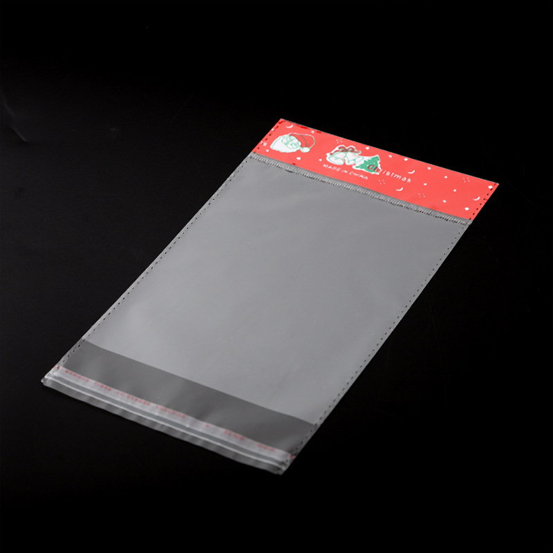 厂家直销透明塑料袋批发OPP卡头自粘塑料印刷袋圣诞节礼品包装袋
