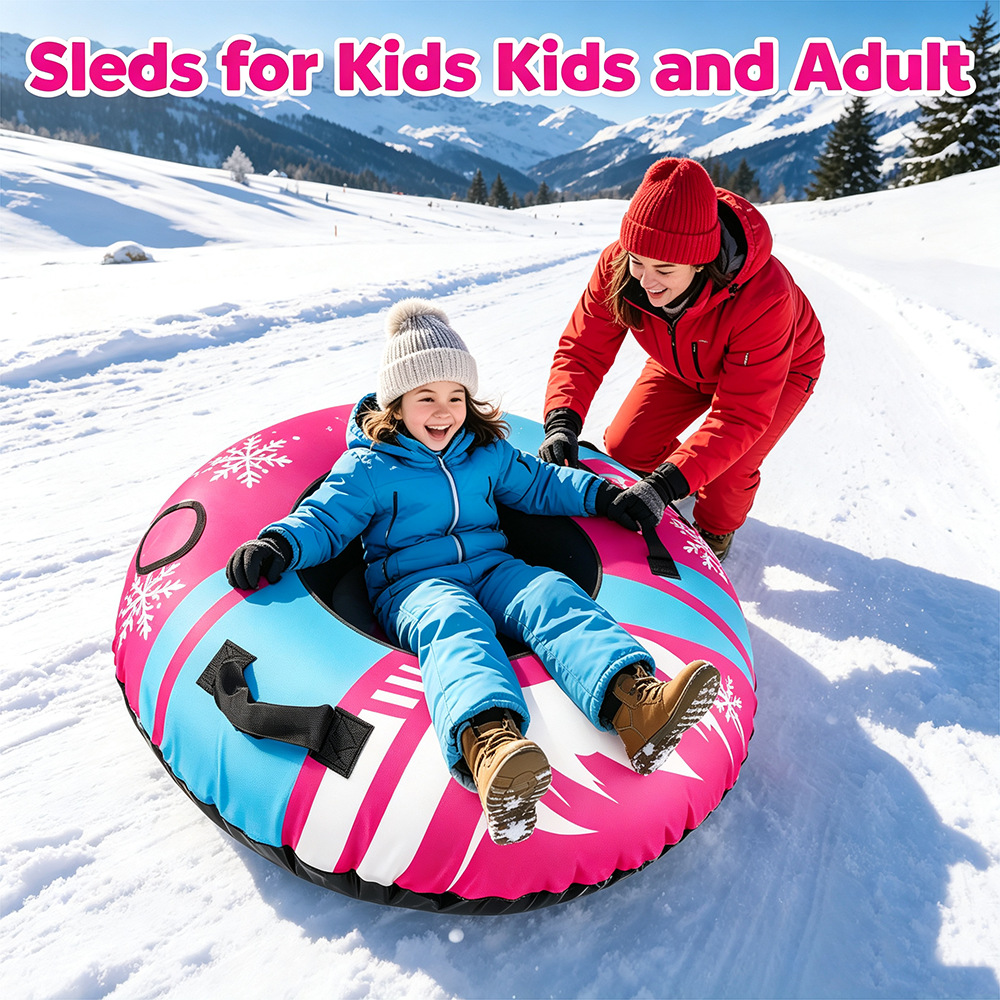 Cross-border inflatable snow ring with fabric cover, made of 600D Oxford cloth, durable and wear-resistant, suitable for snow, children's toys, and for use on grass or other surfaces for pulling and sliding