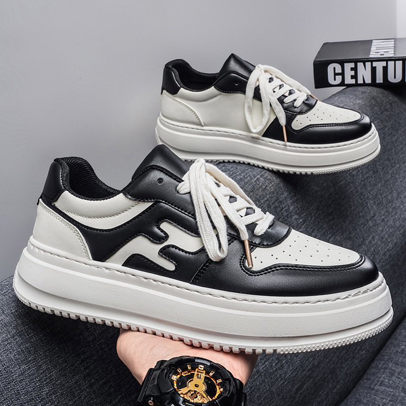 2026 Spring New Men's Shoes, Spring and Autumn Leather Thick-Soled Height-Increasing Dad Shoes, Versatile Casual Sports White Sneakers 2026 Spring New Men's Shoes, Spring and Autumn Leather Thick-Soled Height-Increasing Dad Shoes, Versatile Casual Sports White Sneakers