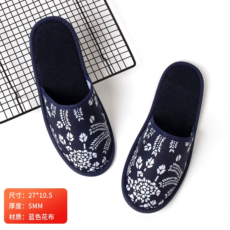 Ethnic blue slippers, ethnic style, for beauty salons