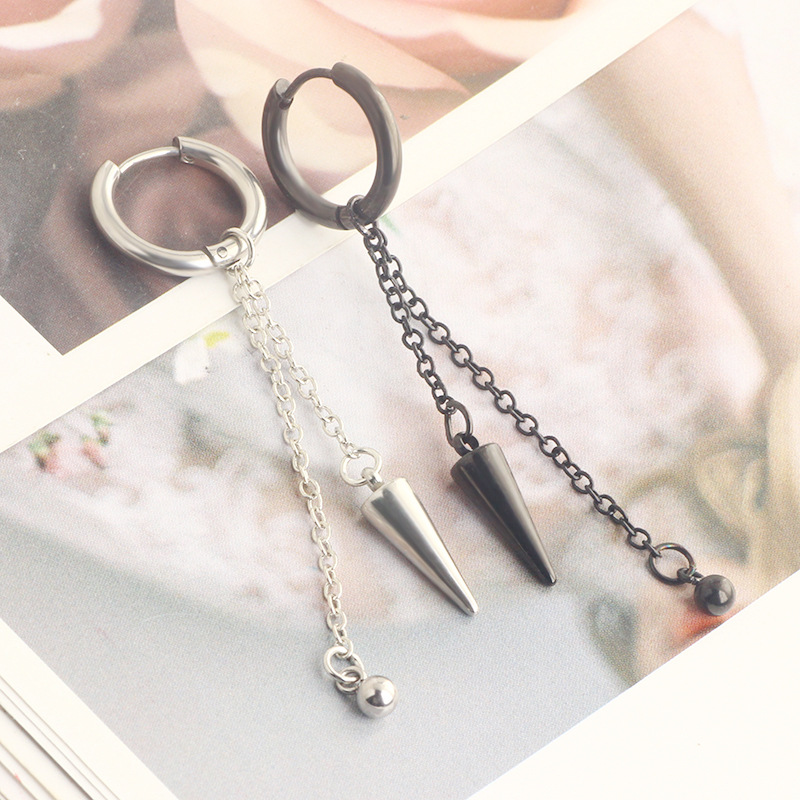 Black Series Punk Titanium Steel Ear Clip Ear Studs Fashion Korean Style Alien Earrings for Men Women detail image 24