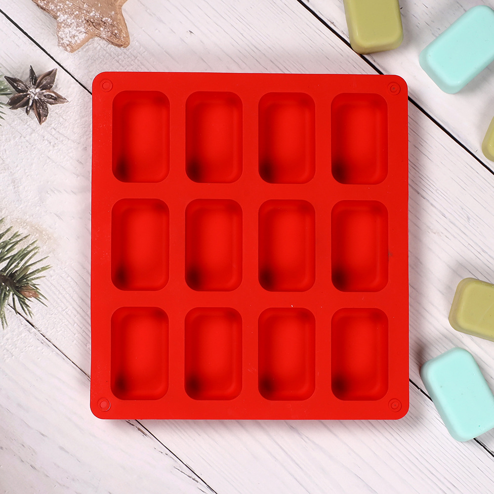 12连肥皂方小689硅胶肥皂模具香薰手工艺品制作皂模蜡烛蛋糕模具