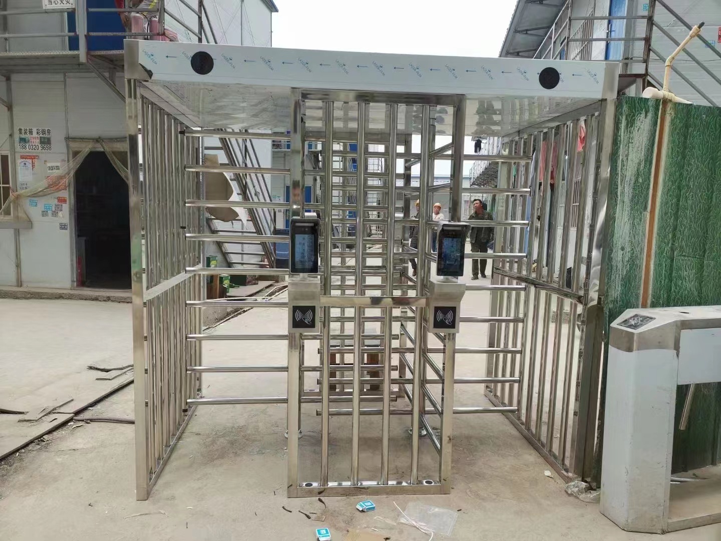 工地实名制转闸304不锈钢闸机全高转闸人行通道闸车站十字转转闸