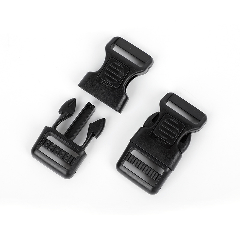 En stock al por mayor correa de pecho de collar de perro con hebilla de bloqueo mascota anti-rotura de plástico negro + botón rojo hebilla de seguridad image 3