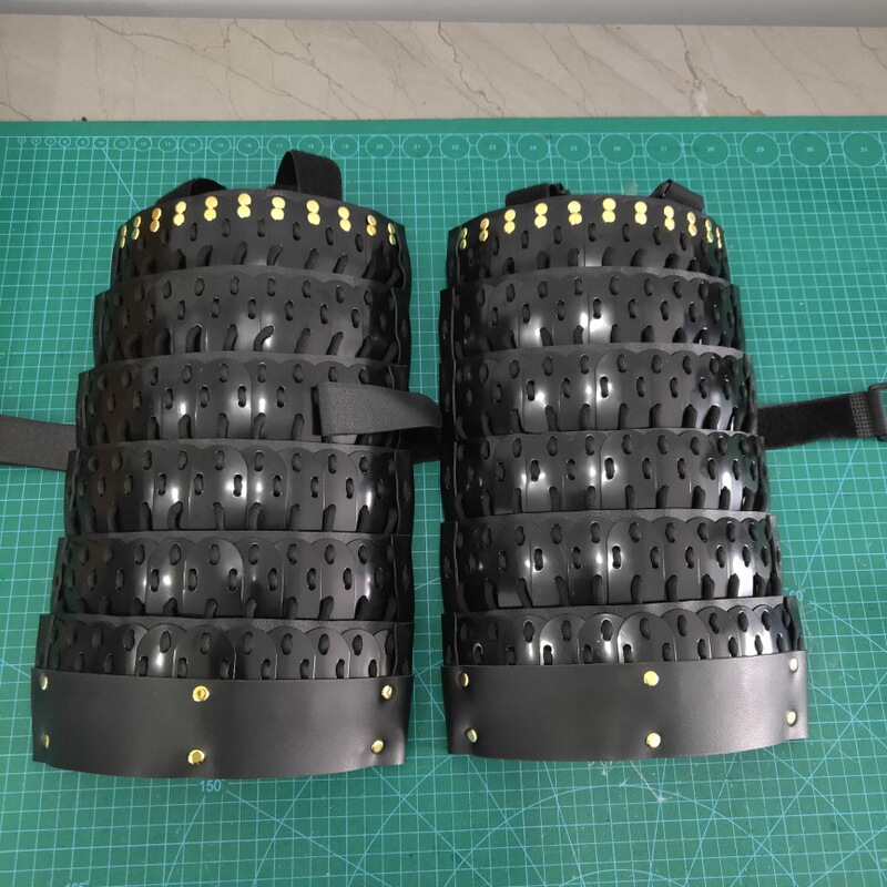 Armor Shoulder Pads with Leather Lining, Black Armor Pieces, Thickness 0.8, Price for One Pair of Two