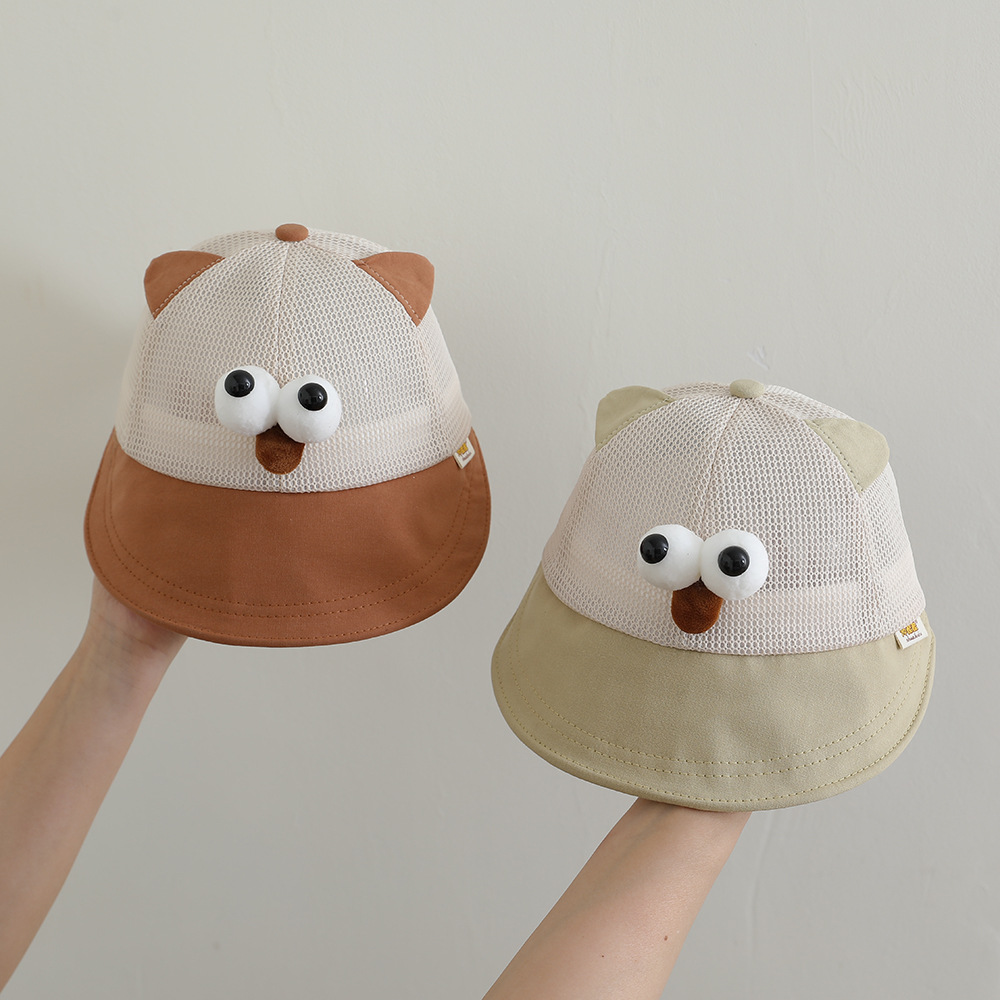 Sombrero para niños, estilo fino de verano, malla divertida y transpirable, sombrero de visera de ala grande, sombrero de protección solar para bebés para hombres y mujeres
