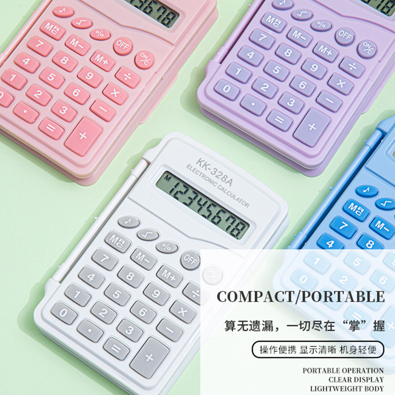 Mini macarón flip pequeña calculadora de color caramelo color alto valor de color portátil al por mayor fábrica directa