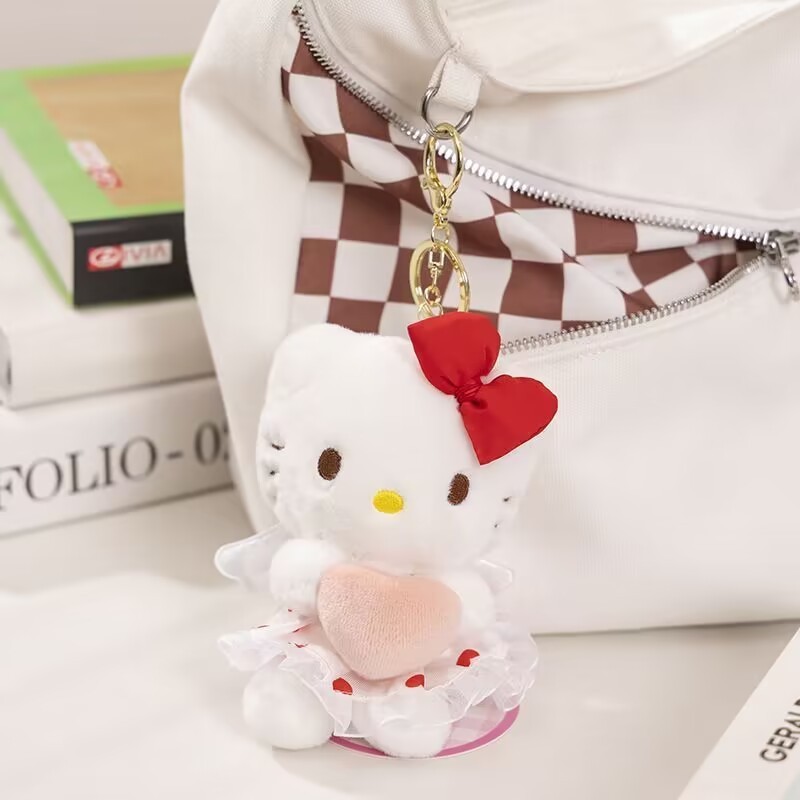 本物のサンリオ KT 猫ペンダントキティ猫ハローキティスクールバッグ荷物バッグペンダント女性の車のキーホルダー|undefined