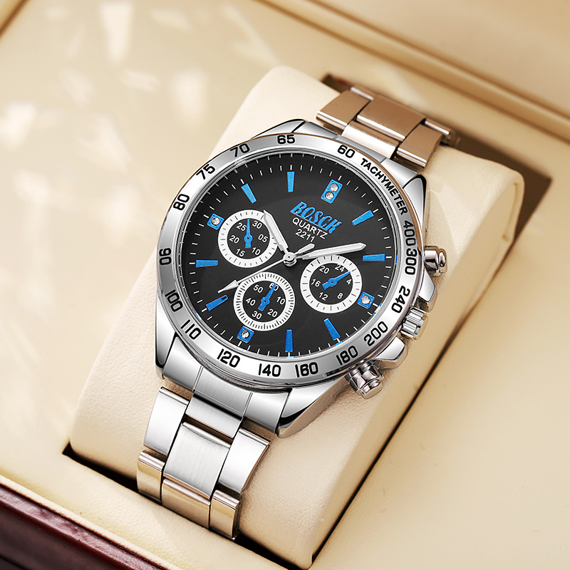 New Product Large Dial Steel Band Men's Watch Men's Style Niche Fashion Student Party Advanced Sense Yan Value Cross-border Explosions