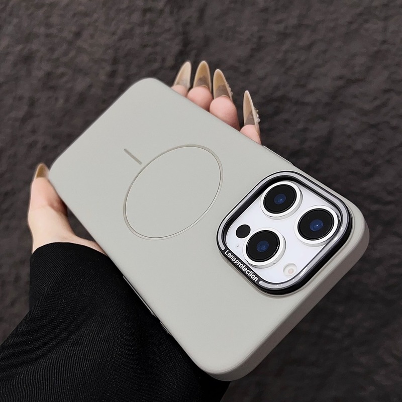 纯色肤感磨砂适用iPhone17细圈磁吸手机壳苹果16高级感防摔保护套|undefined