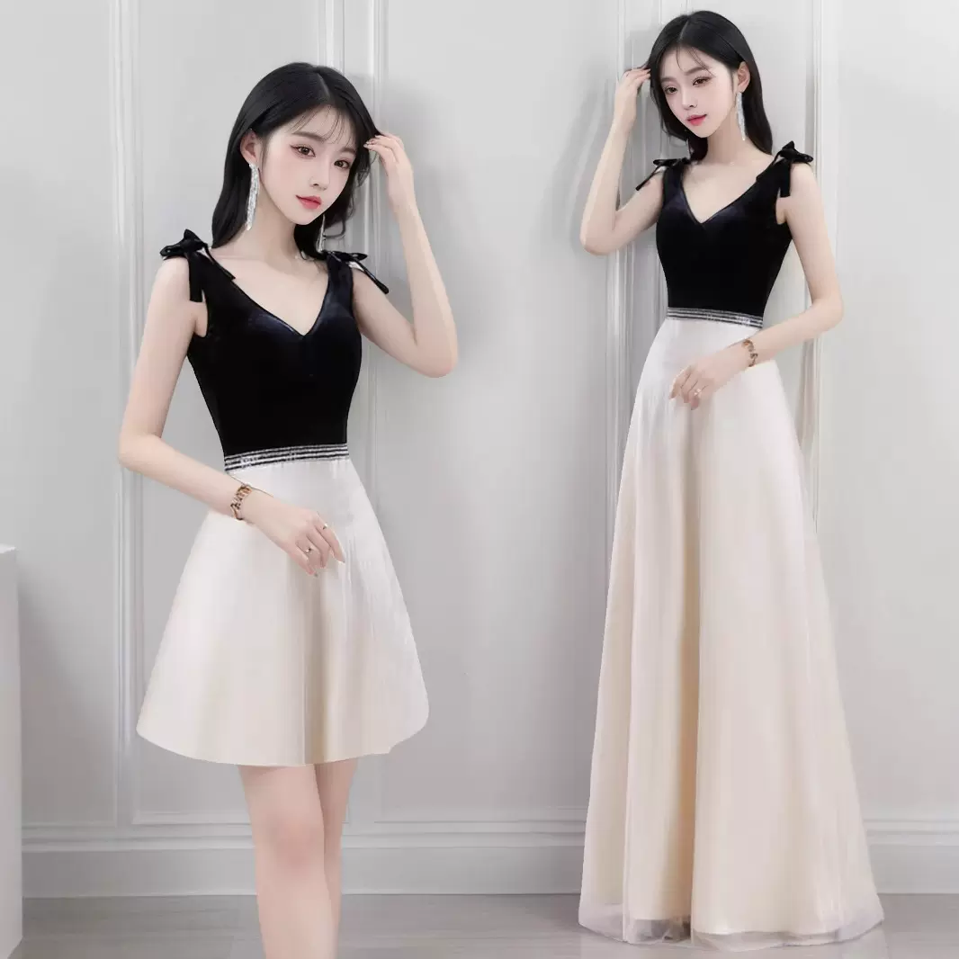 晚礼服高级感气质夜店连衣裙性感KTV佳丽工作服足疗沐足技师工装