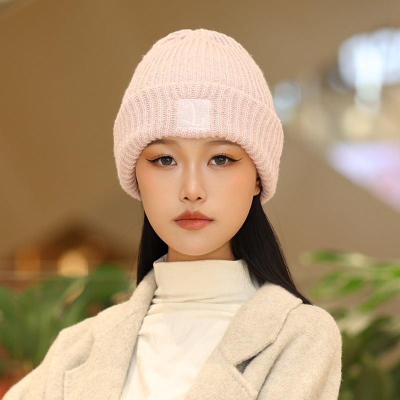 秋冬季新款毛绒保暖毛线帽护耳堆堆帽显脸小针织冷帽女大头围帽子|undefined