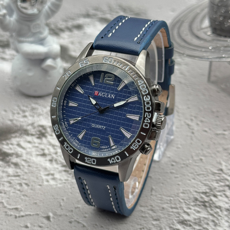 国境を越えた対外貿易の爆発的なファッショントレンドカジュアルビジネス石英時計男性ベルト針ボタン大文字盤腕時計卸売り