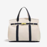 2026 autumn new color block canvas tote bag | large capacity student commuter ins style handbag