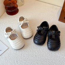 2025年秋季新款童鞋小女孩甜美蝴蝶结公主鞋韩版洋气百搭女童皮鞋