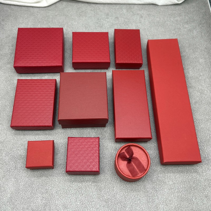 钻石纹首饰盒戒指耳钉盒包装项链吊坠耳钉手镯盒包装可logo