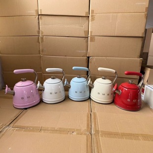 Smeg Retro Whistle Water Kettle Stainless Steel Water Kettle Induction Cooker Open Flame 2.3L Water Kettle