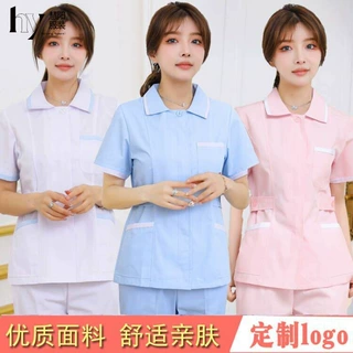 护士服分体套装女长袖蓝色大码医疗美容服短袖月子中心工作服夏季