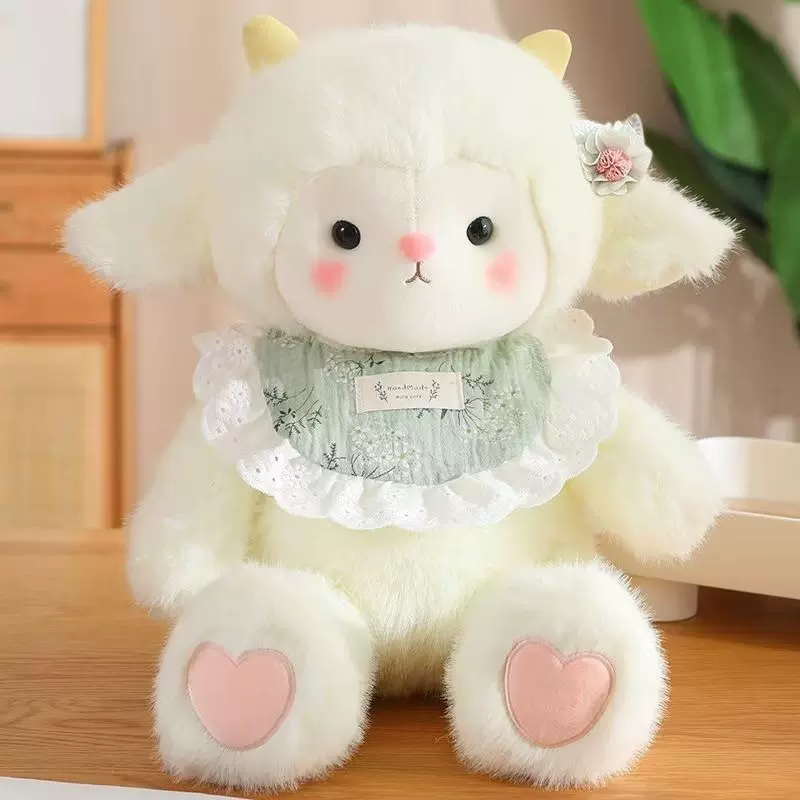花衣小羊公仔云朵羊治愈系毛绒玩具儿童陪睡玩偶公仔送女孩抱枕