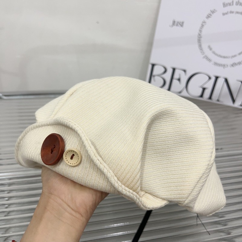 秋冬季韩版贝雷帽复古纽扣灯芯绒前进帽纽扣反檐简约风休闲侦探帽|undefined