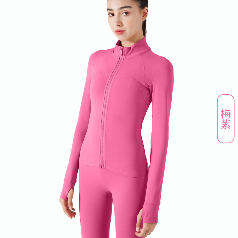 冬のベルベットのトレーニング服女性長袖スポーツランニング速乾ヨガ上着フィットネスコート秋冬ヨガ服|undefined