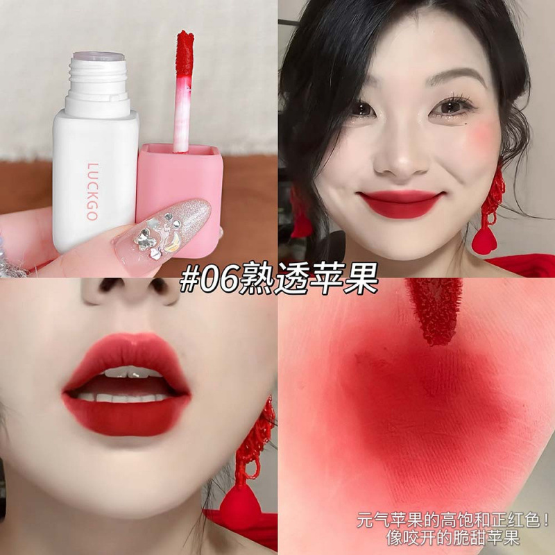 LUCKGO Candy Story Lippaste suave glutinoso terciopelo niebla mate diaria baja saturación maquillaje transfronterizo para estudiantes